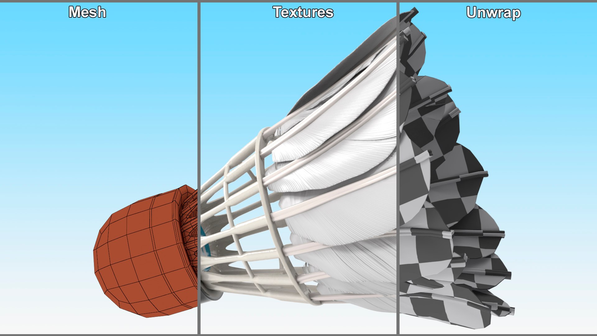 Badminton Feather Shuttlecock New Model - TurboSquid 2191664
