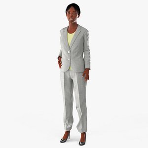 Beautiful Black Business Woman Fur Rigged