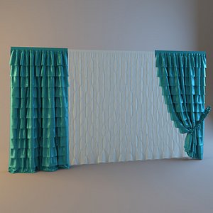 3d model curtains tulle