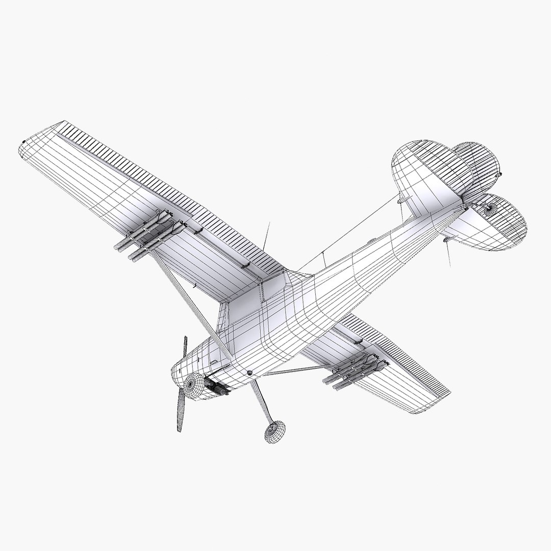 3d model cessna o-1 bird dog