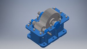speed reducer gearbox 1 step 3D