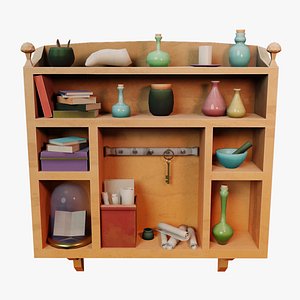 3D Low-poly shelf