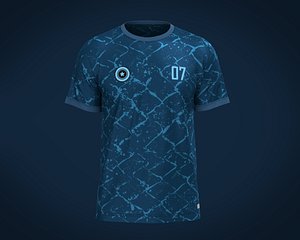 3D Soccer Dark Blue jersey Player 07