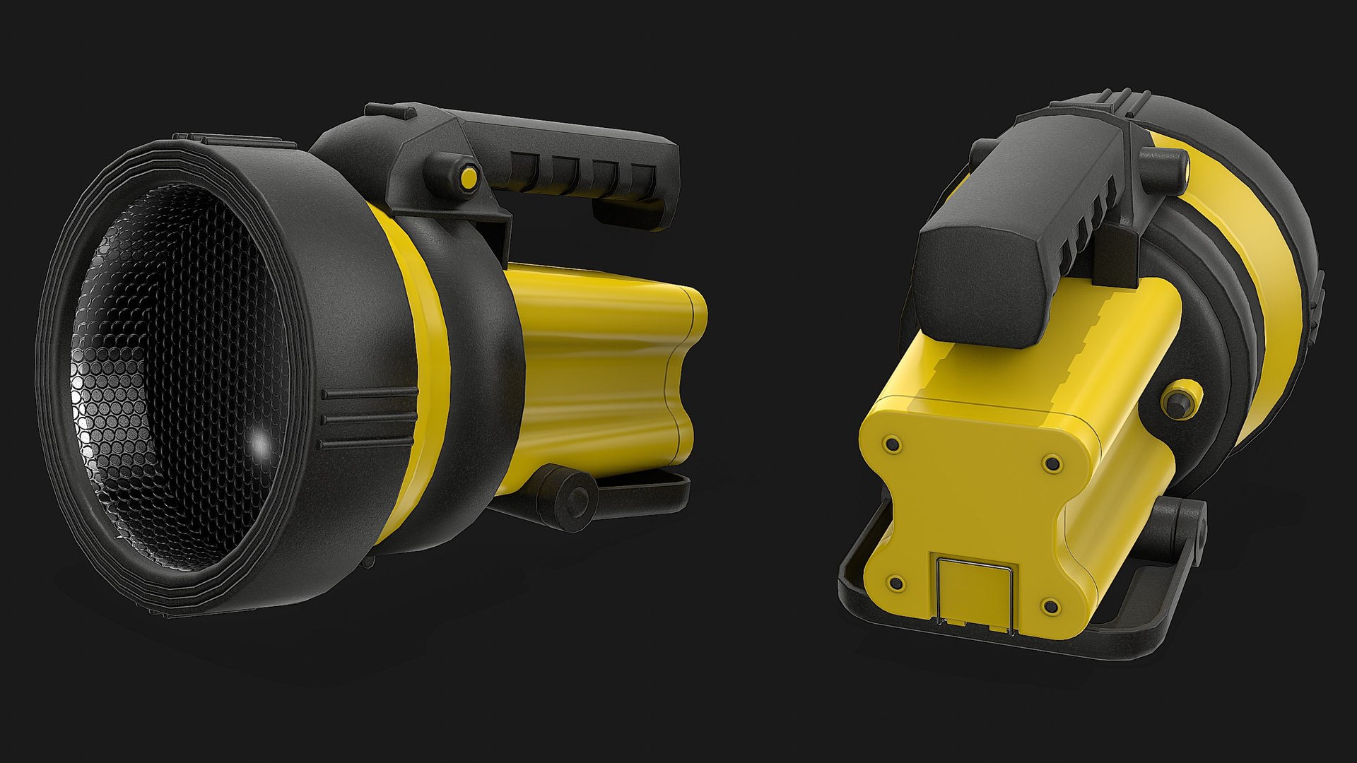Yellow Spotlight Flashlight 3D Model - TurboSquid 2142441