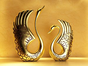 Swan a piece of animal crafts modern carved Swan