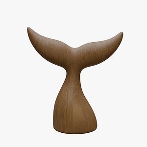 3D Wooden Whale Tail Decor Low Poly model