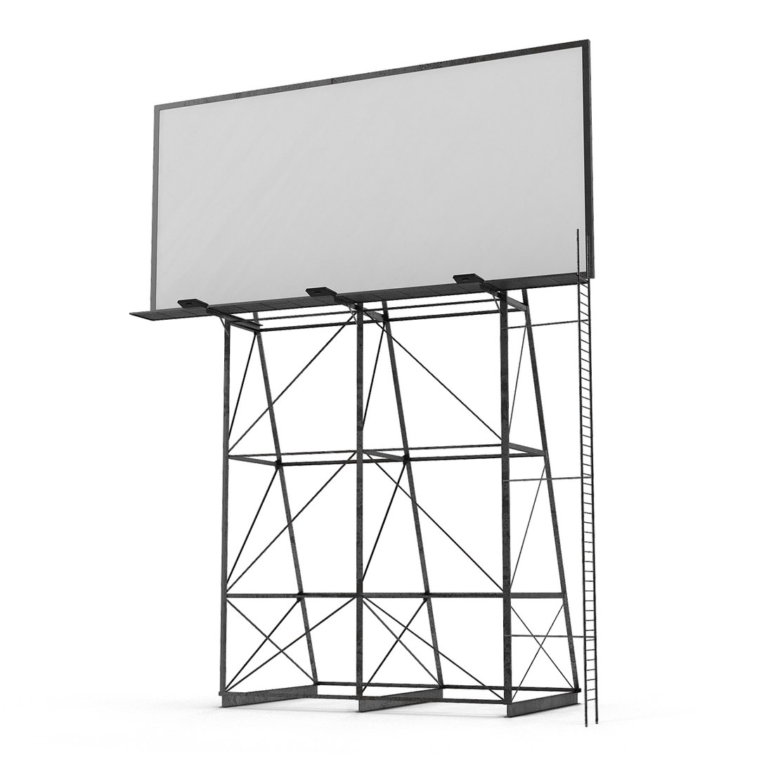 Old Rooftop Billboard 2 3D model preview