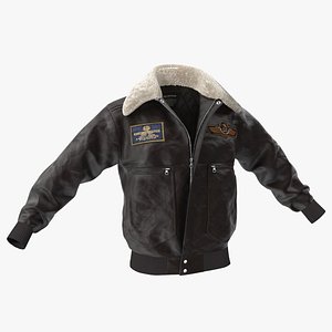 Flight Aviator Leather Jacket Brown Fur