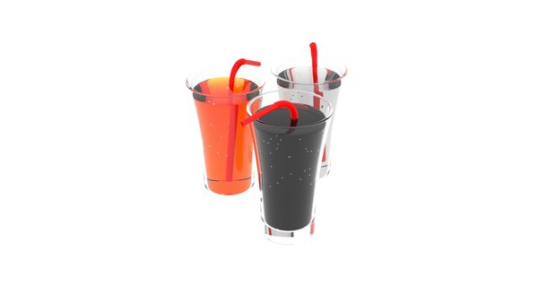 carbonated beverages glasses 3D model