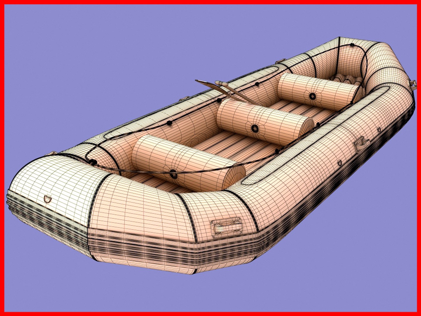 3d model rafting boat - 3