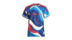 3D model Men USA Star Wave Sublimation Soccer Jersey