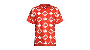 3D Canada Repeating Maple Leaf Design T-Shirt model
