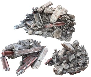 Urban Concrete Rubble Pack &ndash; 3d Models 3D model