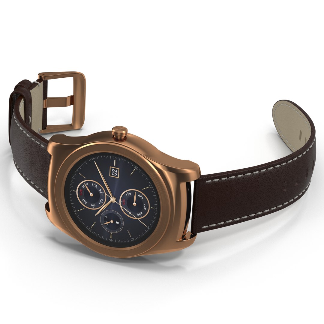 LG Watch Urbane 2 Gold 3D Model 3D model preview