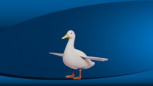 3D Duck 3D Cartoon Rigged Model - Blender