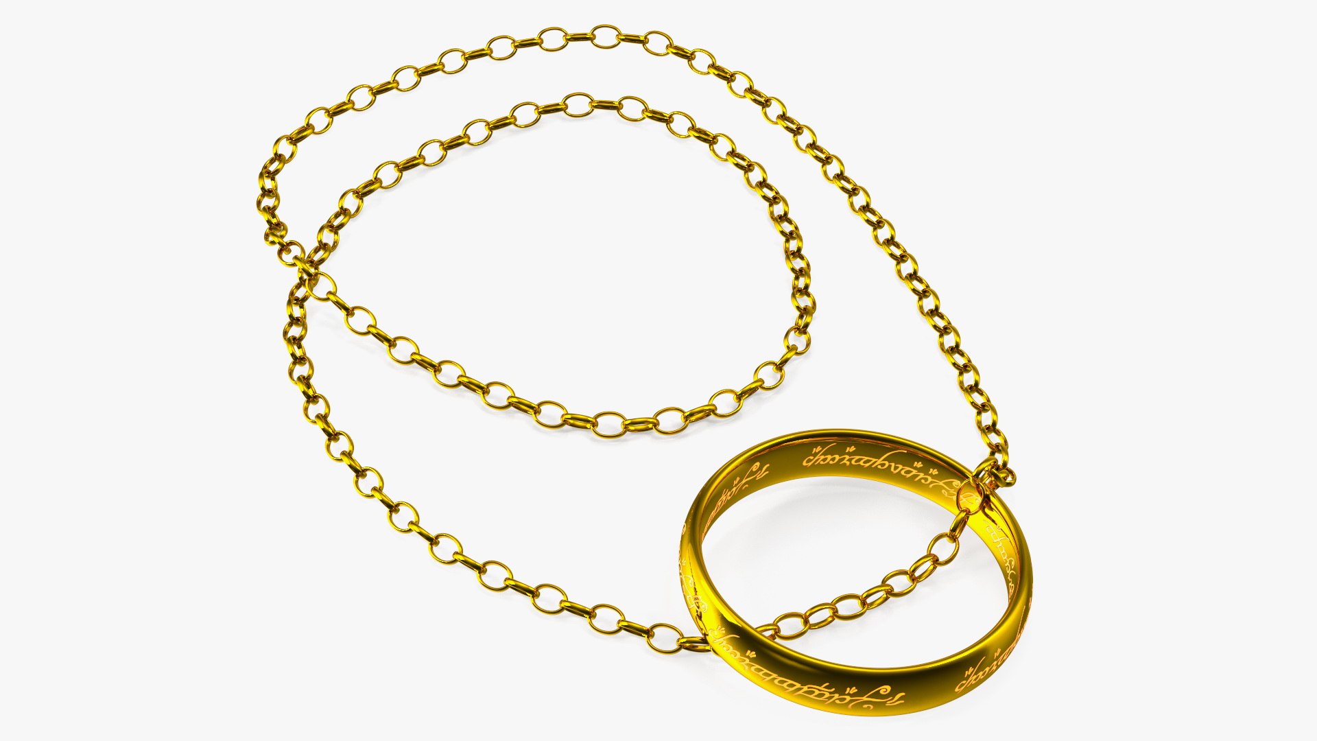 3D One Ring to Rule Them All with Chain - TurboSquid 2086235