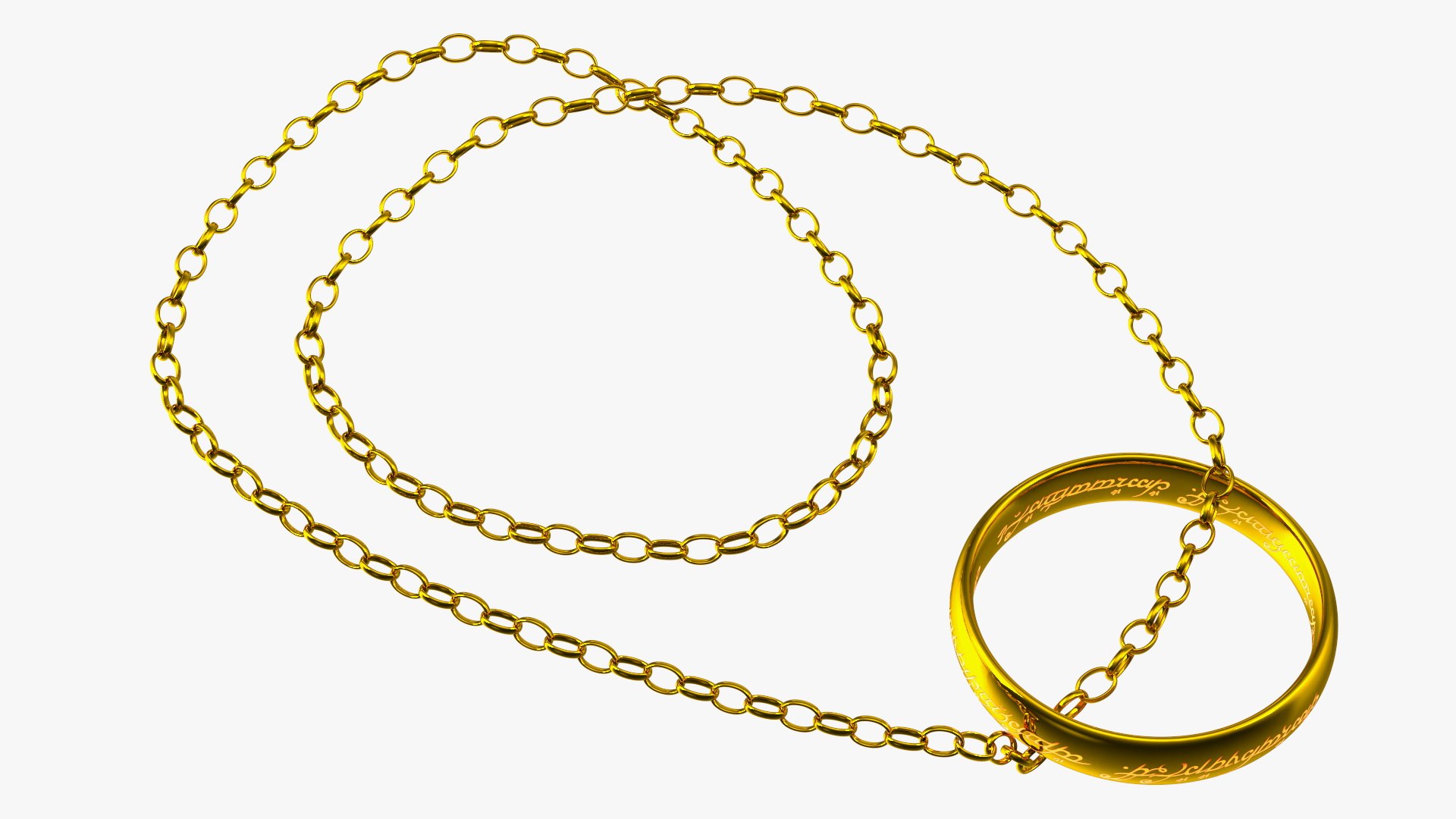 3D One Ring to Rule Them All with Chain - TurboSquid 2086235