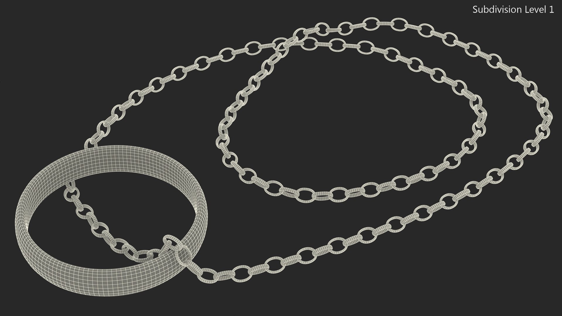 3D One Ring to Rule Them All with Chain - TurboSquid 2086235