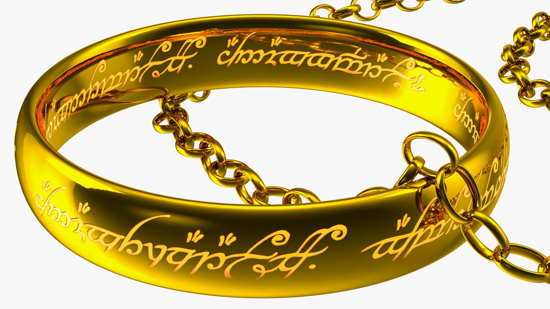 3D One Ring to Rule Them All with Chain - TurboSquid 2086235