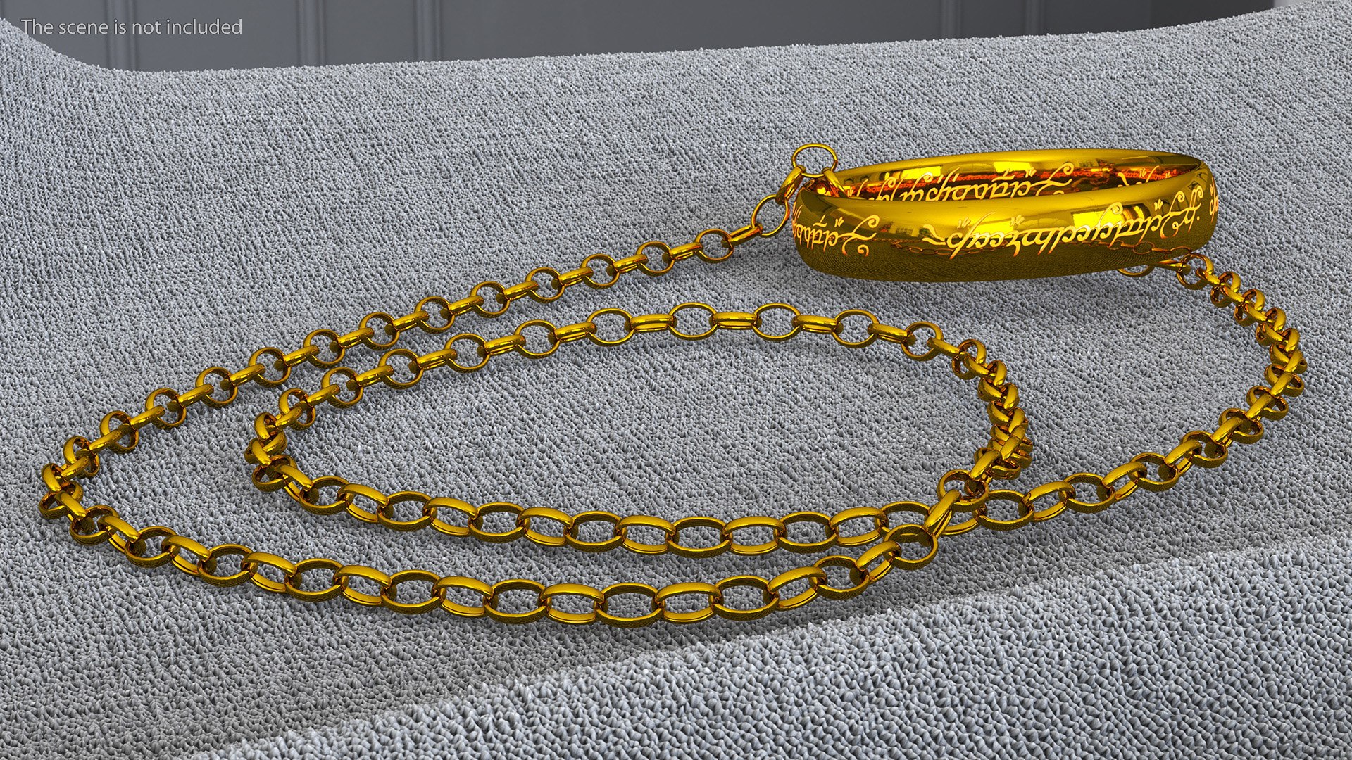 3D One Ring to Rule Them All with Chain - TurboSquid 2086235