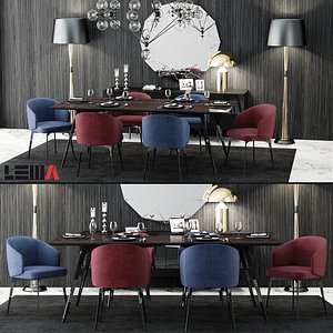 lema bea table chair 3d model