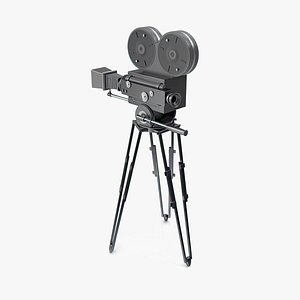 3D Antique Camera On Tripod
