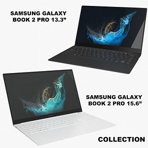 Samsung Galaxy Book 2 Pro 13 and 15 Collection Rigged 3D model