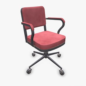 3D Old Office Chair Low-poly PBR model