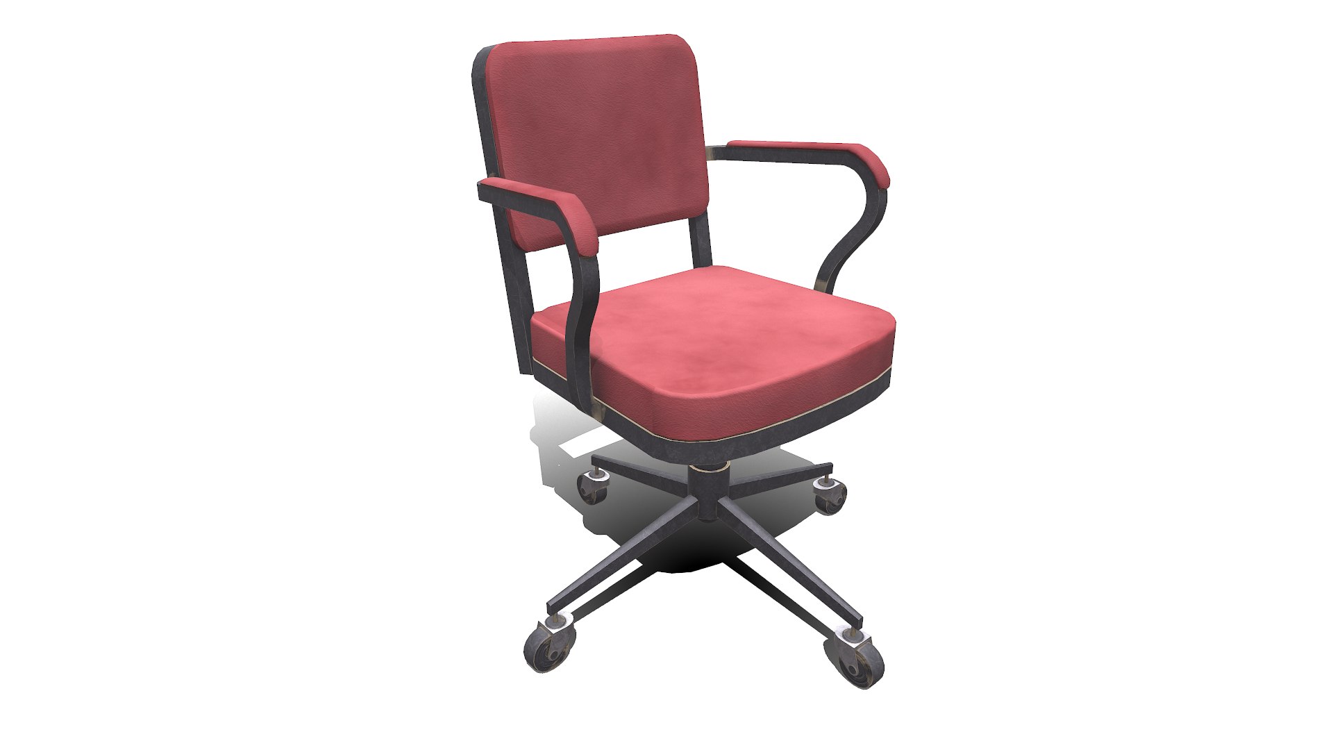 3D Old Office Chair Lowpoly PBR model TurboSquid 2072023