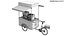 Carrito de comida completo detallado en bicicleta