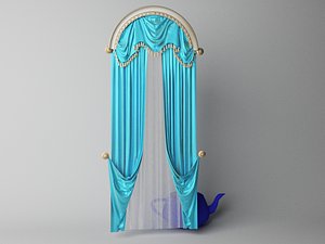 3D model classic curtain designed