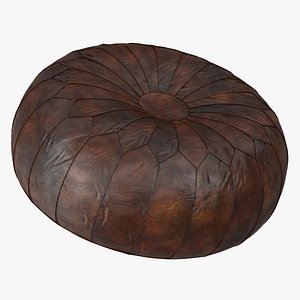 Moroccan Leather Poufs Ottoman