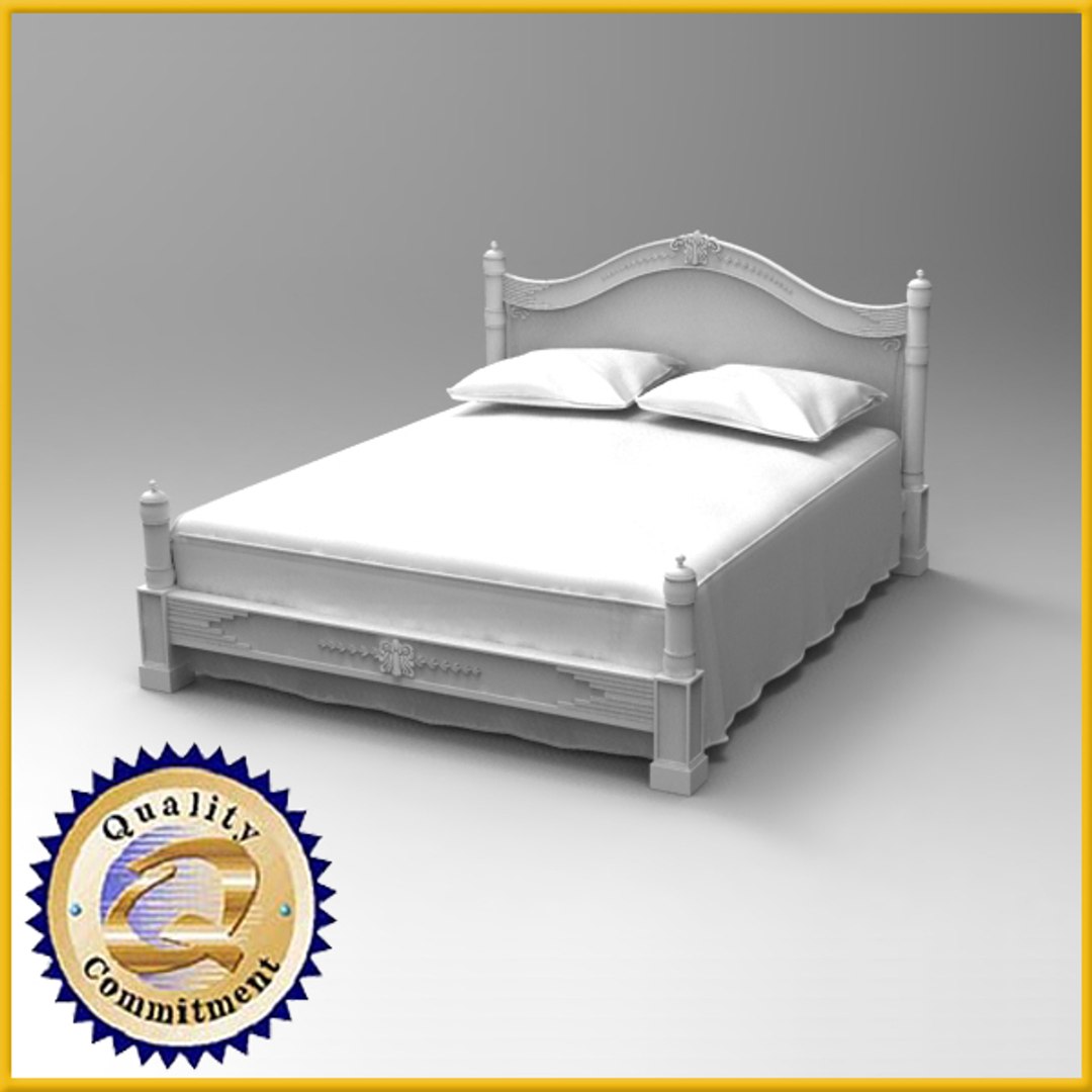 3d wooden bed model