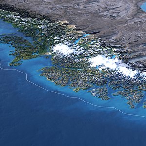 3D Chile Map - 40K Realistic Satellite Terrain - Elevation