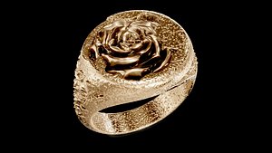 Rock  flower stone roses Ring model