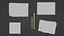 Papers pen pencil 3D model