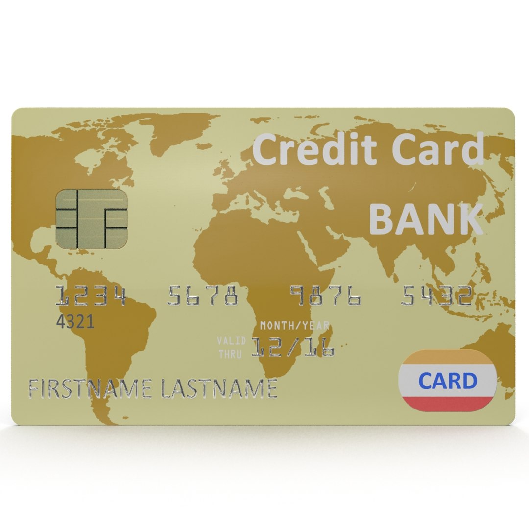 Gold Credit Card 3D Model 3D model preview