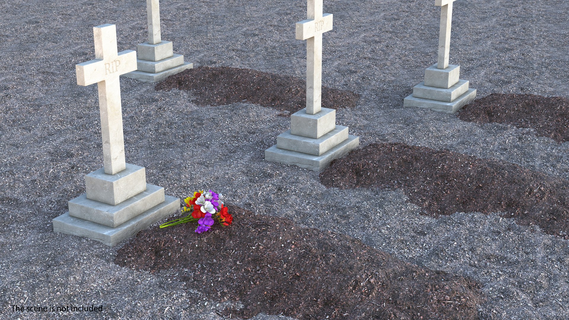 Marble Cross Memorial 3D model preview