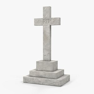 marble cross memorial 3D