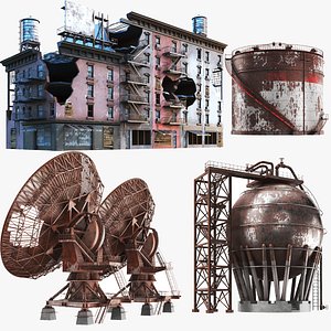 Detailed Apocalyptic Buildings Collection