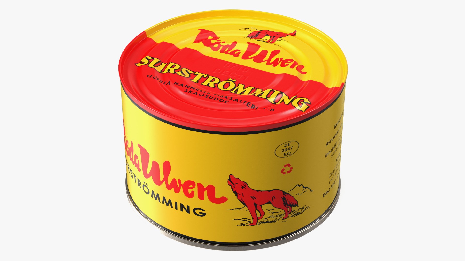 Can of Surstromming Fermented Fish 850g 3D model preview
