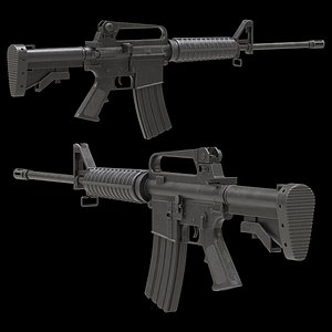 Colt AR-15 Low Poly 3D