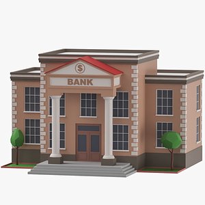 Low Poly Cartoon Bank