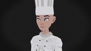 Colorly - Chef Girl - Game Ready - Rigged - Customizable