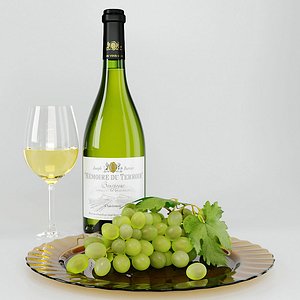 wine grape set 3D model