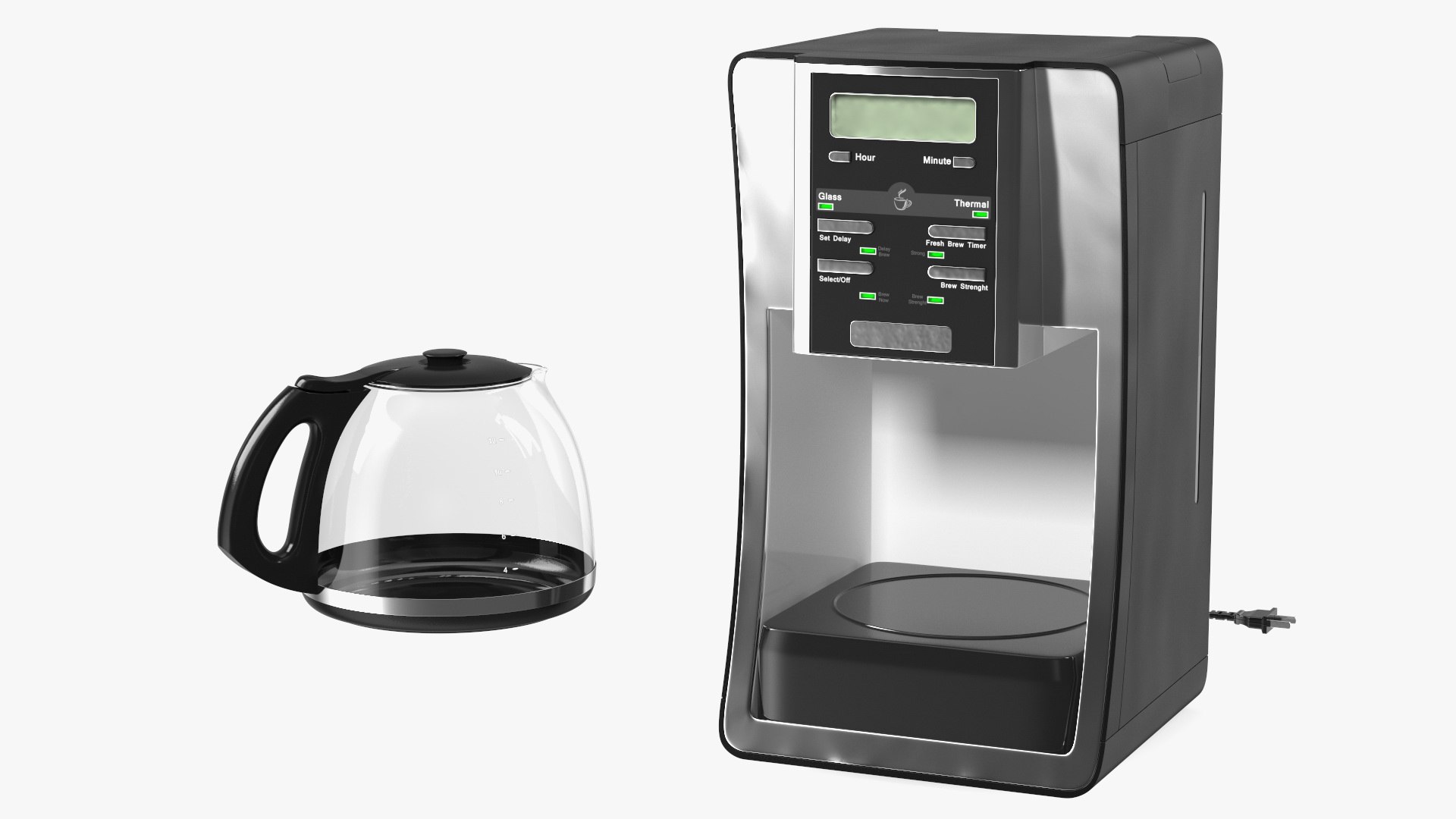 Coffee Maker with Glass Carafe 12 Cups 3D model TurboSquid 2059404