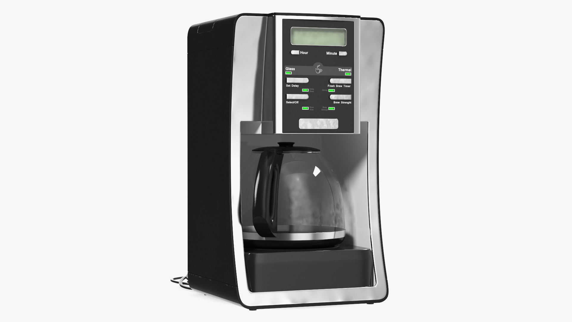 Coffee Maker with Glass Carafe 12 Cups 3D model preview