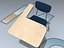 wide tablet arm student desk 3D model