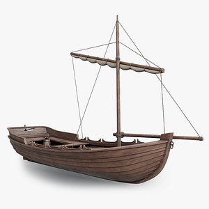 3D Medieval Lifeboat - PBR material