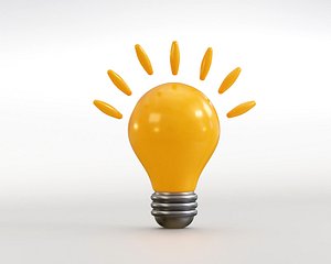 Cartoon Bulb Light 3D